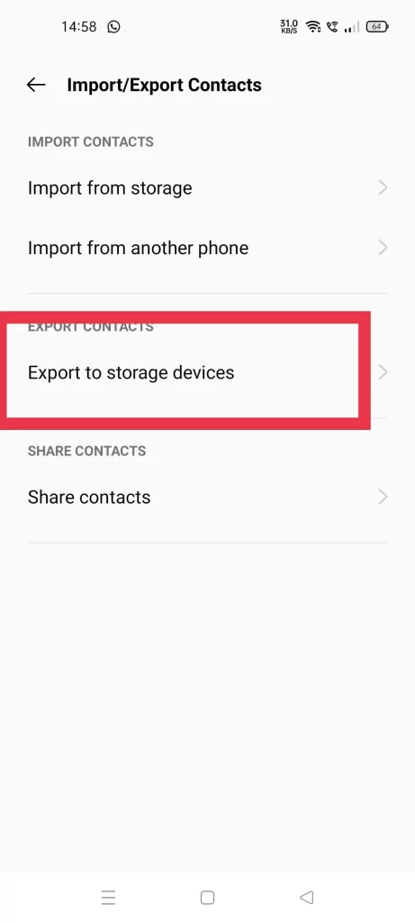 Import/Export Contacts