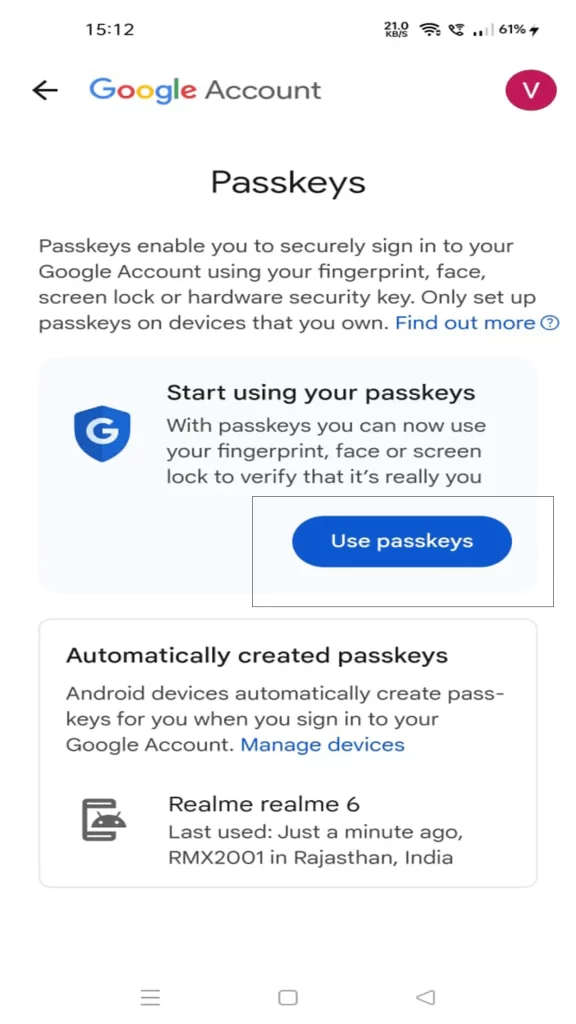 Google Passkey