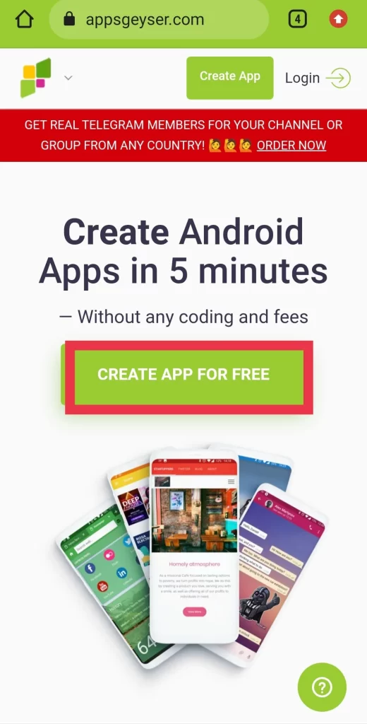 Create App For Free