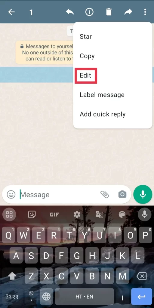 WhatsApp Message Edit