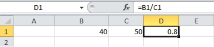 Division Excel Formulas