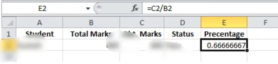 Percentage Excel Formulas