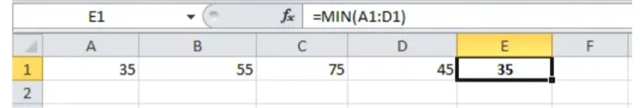 MIN Excel Formulas