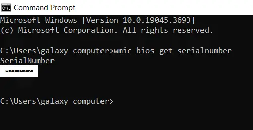 Wmic Bios Get Serial Number